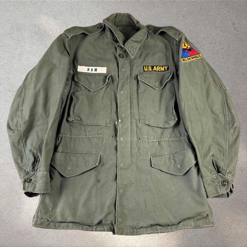 VTG M-1951 Field Jacket 2nd Armored Div‎ Named Small Reg 50s